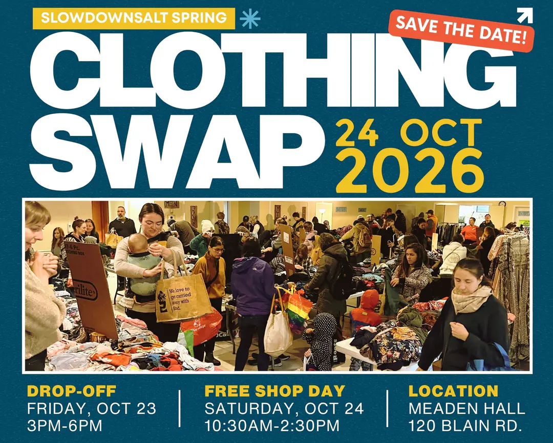 Slow Down Salt Spring: Clothing Swap 2026 - Free Shop Day