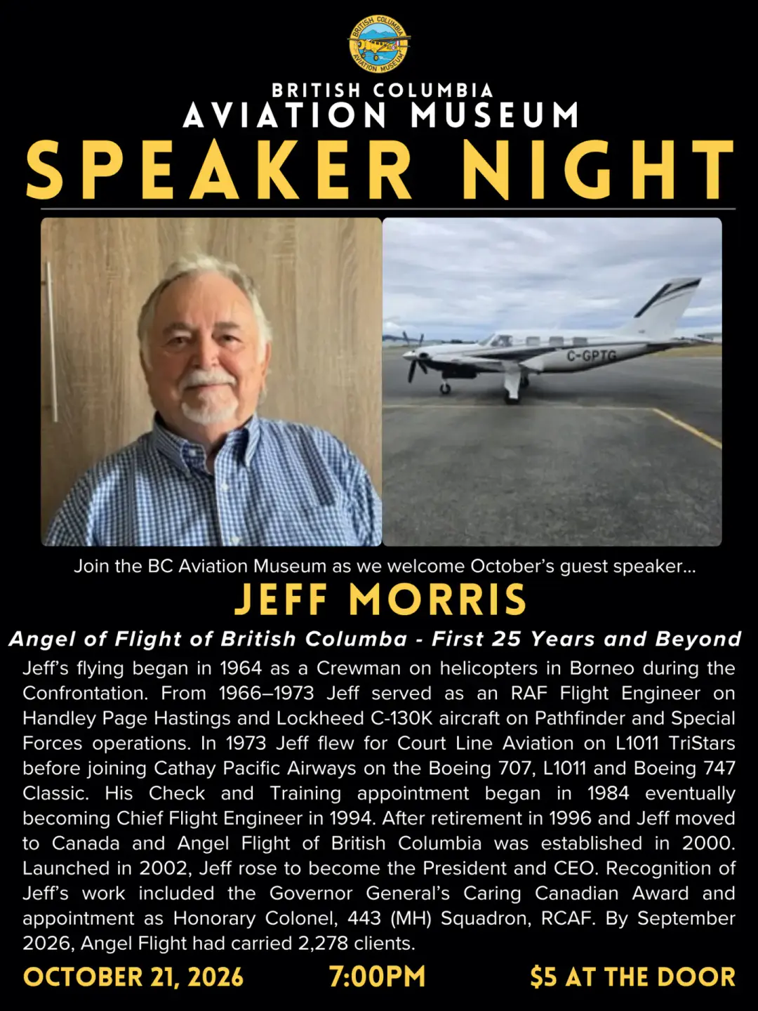 Speaker Night at BC Aviation Museum